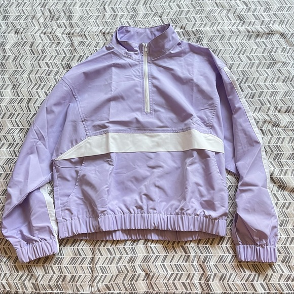 NWT M.N.I. Lavender Quarter Zip Windbreaker Jacket Athleisure Top Size XS Women - Picture 3 of 13